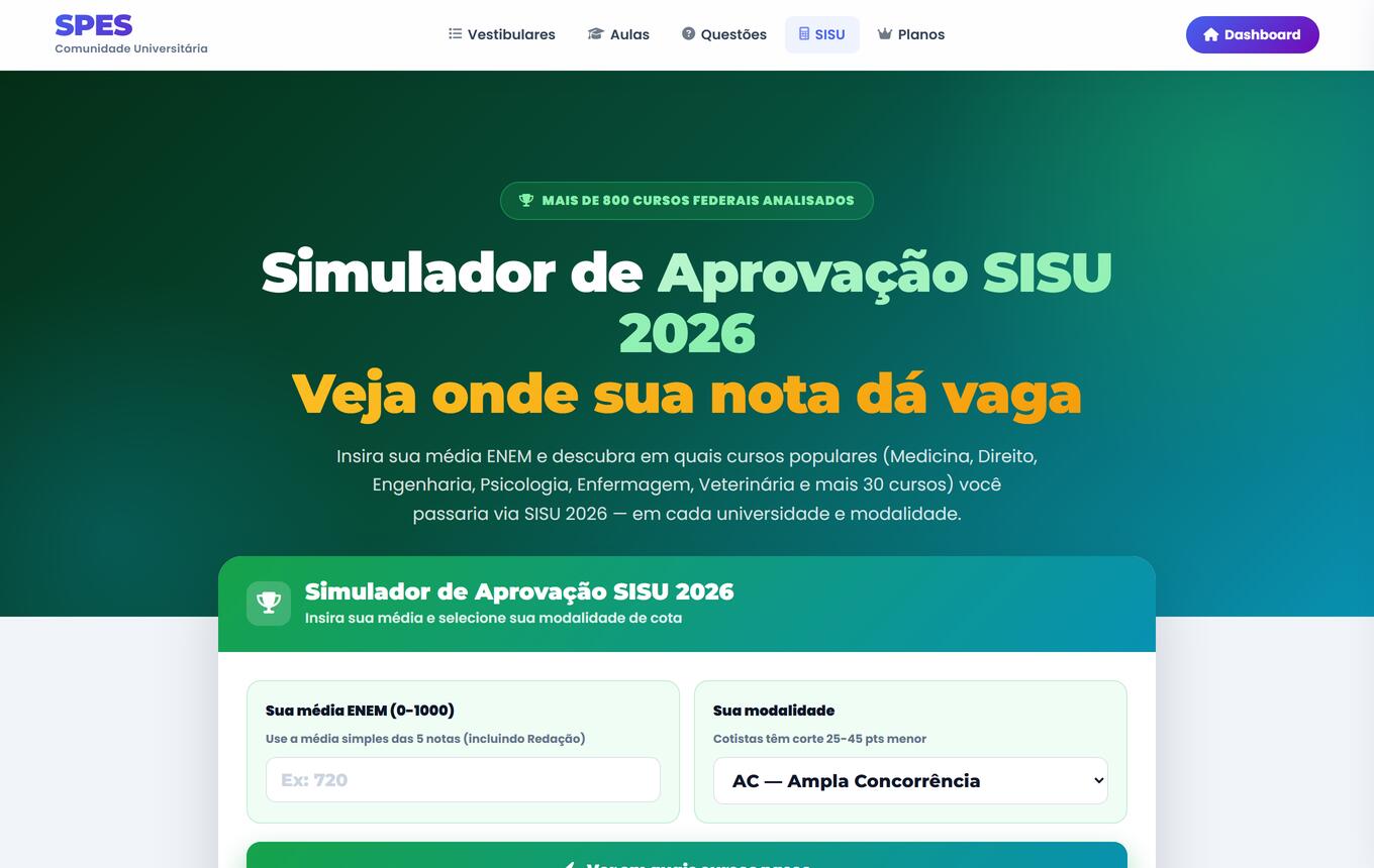 Simulador de aprovação no SISU